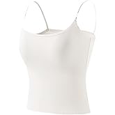 SZMUHLNY Women Camisole Tank Top with Built in Bra Shelf Bra Spaghetti Strap Cami Tank Top