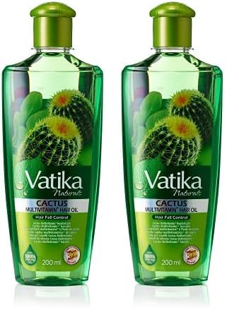 Dabur Vatika Cactus Enriched Hair Oil for Hair Fall Control 200 ml (Pack of 2)