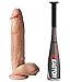 10.6 Inch Realistic Dildo, Huge Dildos Body-Safe Material Lifelike Huge Penis with Strong Suction Cup for Hands-free Play, Flexible Cock with Curved Shaft and Balls for Vaginal G-spot and Anal Play