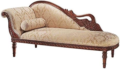 Design Toscano Gr305l Swan Fainting Couch Left Version Brown