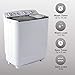 KUPPET Portable Compact Mini Washing Machine,Twin Tub 26.4 lbs Capacity,Washer(17.6lbs)&Spiner(8.8lbs),Built-in Drain Pump,Semi-Automatic，For Dorms, Camping, Apartments, RV’s, and more(White&Bule)