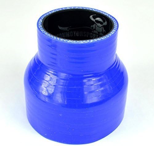 Demon MotorSport 80mm > 70mm Straight Silicon Reducer (76mm Length) Blue with Black Liner