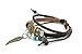 November's Chopin (TM) Unique Angel's Wings Pendant Multistrand Leather Adjustable Braided Wrap Bracelet