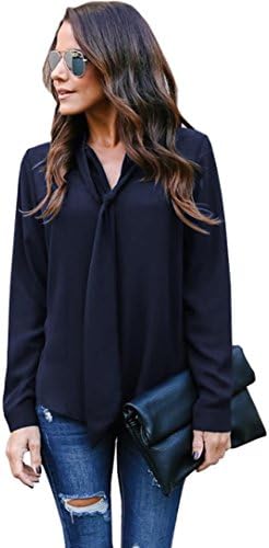 KaiCran Womens Long Sleeve Blouse Formal Office Work Wear Uniform Blouse Ladies Shirt Top