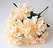 HoYuanFlo 10 Heads Dahlia Fake Flowers Artificial Dahlia Flowers Faux Flowers for Home Wedding Party Office Supplies (Champagne)