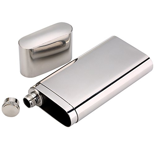 Stainless Steel Chilling Rocks / Stones (8) + Dual Cigar Flask (1) [Gift Set] + Funnel (1) + Tongs (1) [FDA Approved] - Thumbnail 5