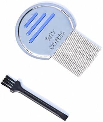 Terminator Lice Comb Hair Care Comb Silver stainless steel +Cleaning brush (Silver stainless)
