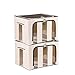 LivingBox 70 Quart/ 66 Liter Extra-large Foldable Storage Containers Fabric with See-through Window, Oxford Fabric Storage Bins, 2 Pack, Natural