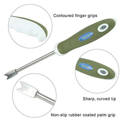 OVOS Manual Weeder Made of High Strength Stainless Steel with Ergonomic Handle Perfect for Gardening or Camping