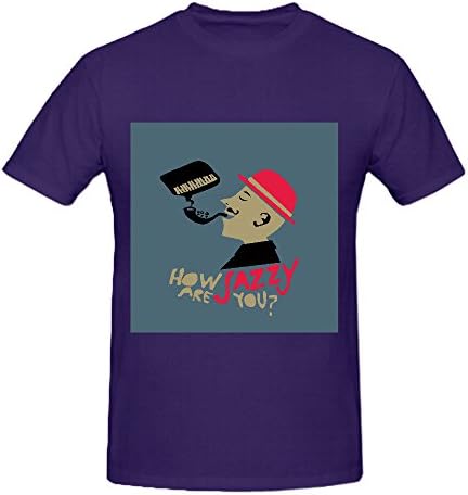 Vintage Jazz Quote Poster Men T Shirts Graphic Round Neck Purple Music