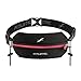 Fitletic Neo Race Belt, Black & Pink | Unique No Bounce Design for Marathon, Triathlon, Trail, 5k, 10k | Womens Running Belt | N01R-08