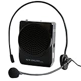 ETvalley Voice Amplifier Rechargeable, with Waist Band & Belt Clip, a Handfree Headset with Microphone, Color Black