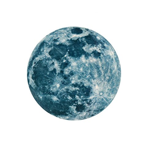 REYO Wall Stickers 1 Cent Item 20cm 3D Large Moon Fluorescent Home Decor Murals Decorative Art Removable Room Bedroom Decals (Green, 12CM)