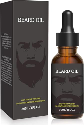 Beard Oil, Pure Natural Beard Growth Oil Moisturizing Softener, Beard Growth Products for Patchy, Father's Day, Perfect Gifts for Men Husband Boyfriend Dad, with Green Tea Scent (30 ml)