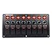 VETOMILE Waterproof 3PIN 8 Gang Marine Boat Rocker Switch Panel with Circuit Breaker Overload Protection and LED Rocker Indicator for 12V-24V Vehicles RV Car Truck Trailer