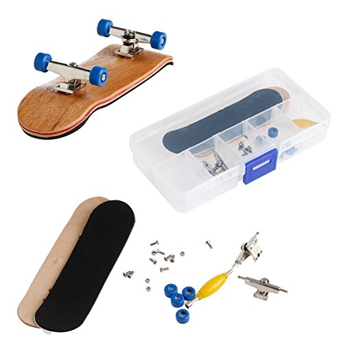 Professional Mini Maple Wooden Finger Skateboard Toy Set for Kids (White)