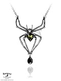 Emerald Venom Spider Necklace with Swarovski Crystals