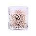 BEADNOVA 500pcs 3mm Rose Gold Plated Smooth Brass Metal Round Beads with Container for Jewelry Making