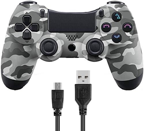 Wireless Controllers for PS4 Playstation 4 Dual Shock,V2 Bluetooth Remote Joystick Gamepad for PC PS Pro Android TV with USB Charge Cable(Gray Camouflage)