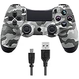 Wireless Controllers for PS4 Playstation 4 Dual Shock,V2 Bluetooth Remote Joystick Gamepad for PC PS Pro Android TV with USB Charge Cable(Gray Camouflage)