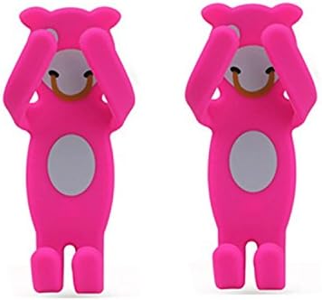 JINGRAN Home Use Silicone Cell Phone Holder Remote Control Holder Wall Outlet Decoration Holder-2 Packs (Pink Bull)