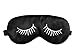 MSSilk Sleep Eye Mask- Smoothing Mulberry Silk- Adjustable Elastic Strap- Lightweight- with A Bonus Pair of Earplug in a Carry Pouch (White Eyelashes)