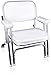 Leader Accessories Portable Folding Deck Chair with Aluminum Frame and Armrests (White)