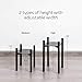 Goombi Adjustable Modern Plant Stand Indoor – Black Metal Planter Fits Medium & Large Pots Sizes 8 9 10 11 12 inches (Not Included) (Adjustable Width: 8-12″ x 11″ Tall)thumb 1