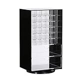 Ikee Design Premium Black Large Acrylic Rotating Cosmetic 72 Lipsticks and 2 Drawers Tower Organizer
