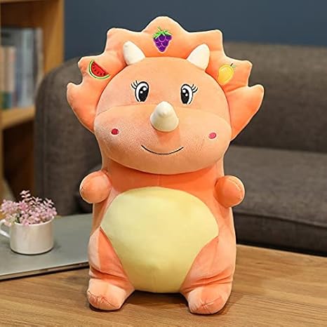 Amazon Co Jp 30 55cmかわいい立ちぬいぐるみトリケラトプス恐竜ぬいぐるみ漫画動物ディノ枕人形子供ぬいぐるみギフト30cmオレンジ ホーム キッチン