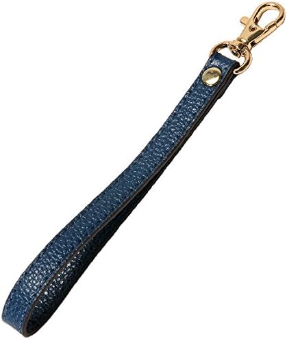 Wristlet Strap, Genuine Leather Keychain Wristlet Keychain Hand Strap for Wallet Purse Clutch Cellphone Wristlet Key (Blue)