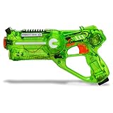 DYNASTY Outdoor Games for Kids - Infrared Laser Tag Single Blaster. Vest-Less Lazer Tag Games at Night / Day - Designed to Play at Home or On-The-Go. Indoor and Outdoor Games for Families (Green)
