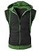 H2h Men's Active Sleeveless Hoodie Zip-up Vest - Charcoal (Asia X-Large/ US Large)