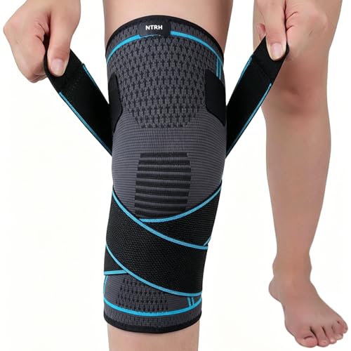 NTRH Knee Brace for Arthritis ACL and Meniscus Tear Adjustable Knee Sleeves for Sports Knee Support for Men and Women