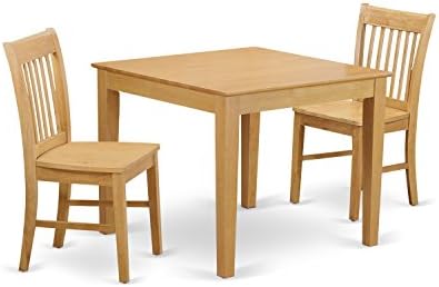 3 Pc Small Kitchen Table Set - Square Kitchen Table And 2 Dinette Chairs