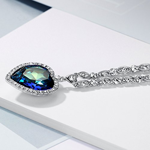 Neoglory Blue Crystal Heart Pendant Necklace For Women Heart of The Ocean Titanic Big Heart Pendant Women Necklace21… - Image 6