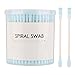 Beauty7 Double Ended Paper Stick Premium Cotton Swabs Buds Round & Spiral Shape Tip For Clean Care Beauty Makeup Cosmetic Tool (Blue, 200 Count)