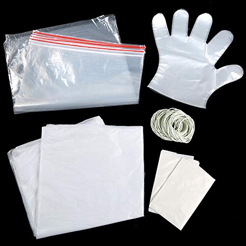 Sntieecr Tie Dye DIY Kit, Including Rubber Bands, Plastic Gloves, Sealed Bags, Disposable Aprons and Protective Plastic Sheet, Easy to Dye Shirts and Fabrics for Kids, Adults, Parties and Groups
