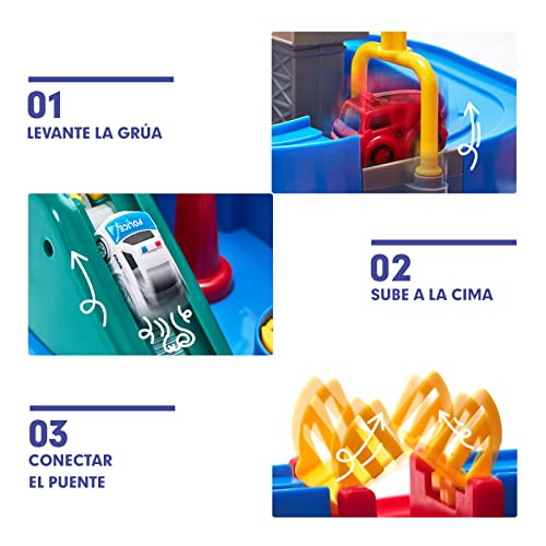 hahaland Toys Kids 2 Years - Track Cars Circuit Cars for Kids 2 3 4 5 Years - Educational Interactive Logic Game Gift for Boy Girl