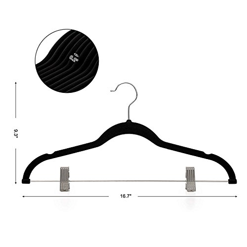 Fayleeko Velvet Skirt Hangers Clothes with Clips Ultra Thin Non Slip 20 Pack Velvet Pants Hangers Space Saving Clothing Hanger