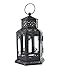 Tandi Glass Metal Candle Holder Lantern (Mini),Black