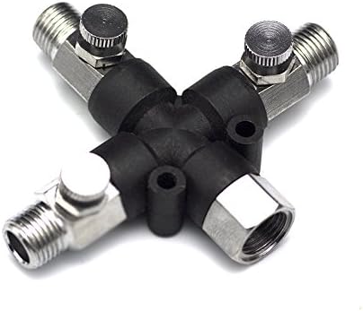 SYWHZ 3-Way Adjustable Airbrush Air Hose Splitter with 1/8" BSP screw thread
