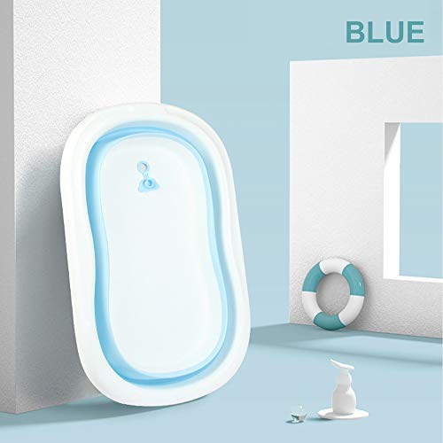 Baby Bathtub, Foldable Infant Bath Tubs with Cushion, Collapsible Comfort Tub for Newborns Toddler with Bathing Support