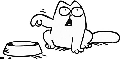 YWS Vinyl Stickers Decals - Simons Cat Funny Hungry Feed Me - Stickers Laptop Car Van Boat Truck Window Bumper Decor Notebook