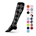Go2Socks Compression Socks for Men Women Nurses Runners 20-30mmHg Medical Stocking Athletic (Black Argyle, xl)