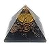 AuraCrystals Handcrafted Orgone Black Tourmaline Pyramid with Flower of Life Energy Generator for Spiritual Healing, Chakra Balancing & Meditation – Ideal Gift with Protective Pouch