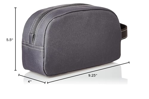 Timberland Men\'s Toiletry Bag Canvas Travel Kit Organizer, Charcoal, One Size