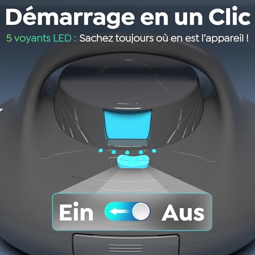TALOSBO Pleco Se Above-Ground Pool Vacuum Cleaner, 130 Min Powerful Cleaning, Quick Charge in 2.5 Hours, Double Drive Motors, Ideal for Flat Pool Robot up to 85 m²