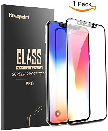 iPhone X Screen Protector [Full Coverage]-[Case Friendly] [Bubble Free][3D Touch Compatible][Easy Installation] Tempered Glass Screen Protector for Apple iPhone X- Black