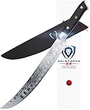 DALSTRONG Butcher's Breaking Cimitar Knife - 10" - Shogun Series Slicer - Damascus - Japanese AUS-10V Super Steel - Vacuum Treated - Guard Included